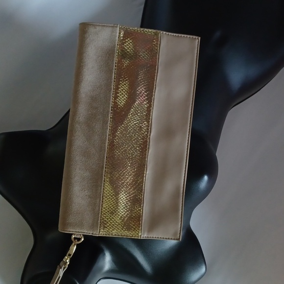 White House Black Market- Taupe Leather Wristlet - Picture 1 of 7